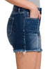 Sara Mid-Rise Raw Hem Shorts