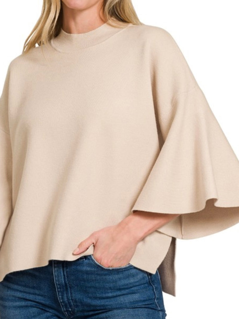 Clarissa Bell 3/4 Sleeve Sweater - Oatmeal