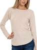 Sonya Long Sleeve Waffle Knit - Latte