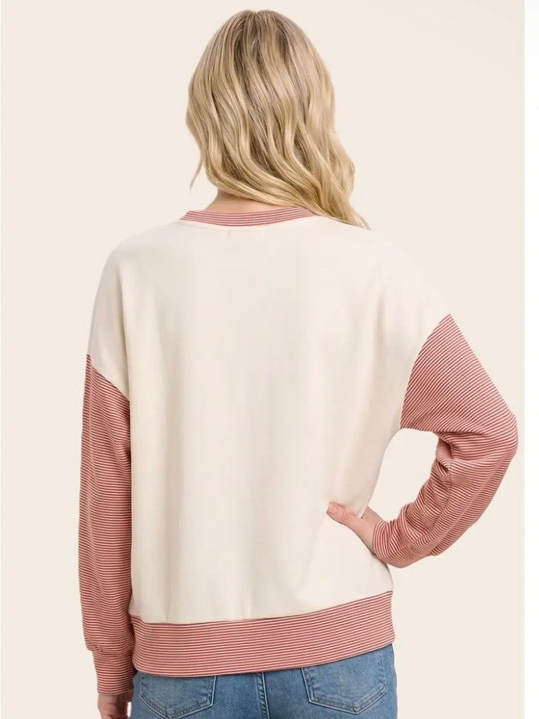 Hanna Contrast Long Sleeve - Rust