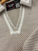 Thea V-Neck Striped Blouse - Tan