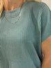 Tess Ribbed Pocket Tee - Teal