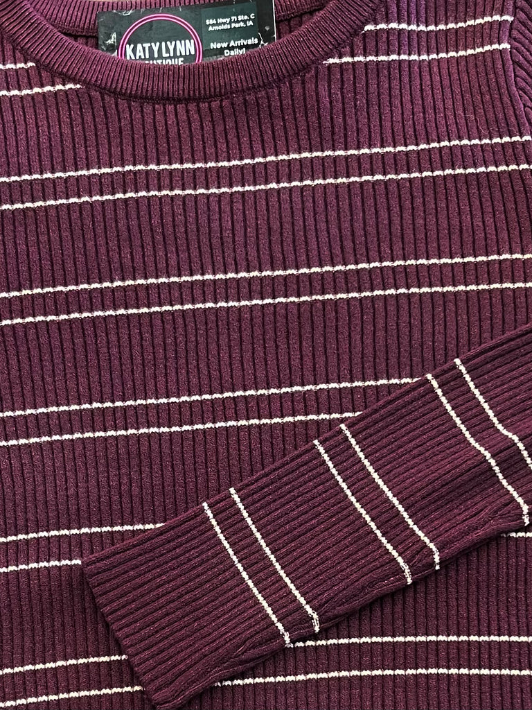 April Ribbed Long Sleeve - Plum