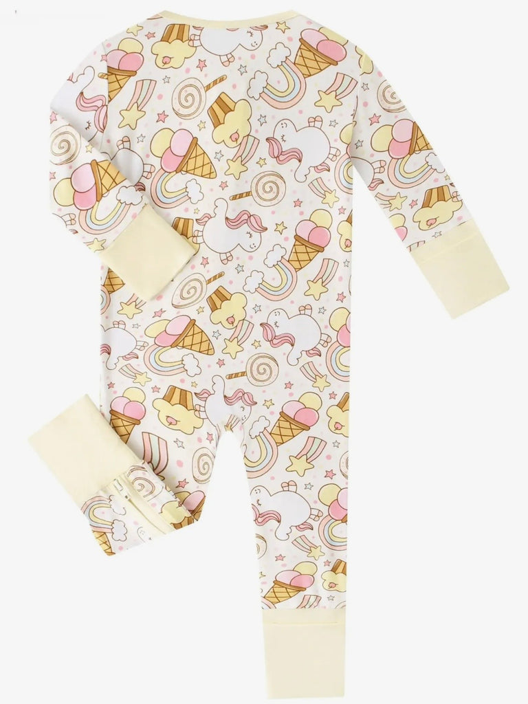Reese Bamboo Zippy Romper - Sweet Treats