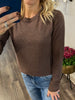 Sonya Long Sleeve Waffle Knit - Brown