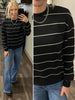 Mckinlee Striped Crewneck - Black/Ivory