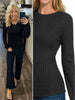 Sadie Ribbed Long Sleeve - Black