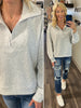 Zoey 1/4 Zip Pullover - Light Gray