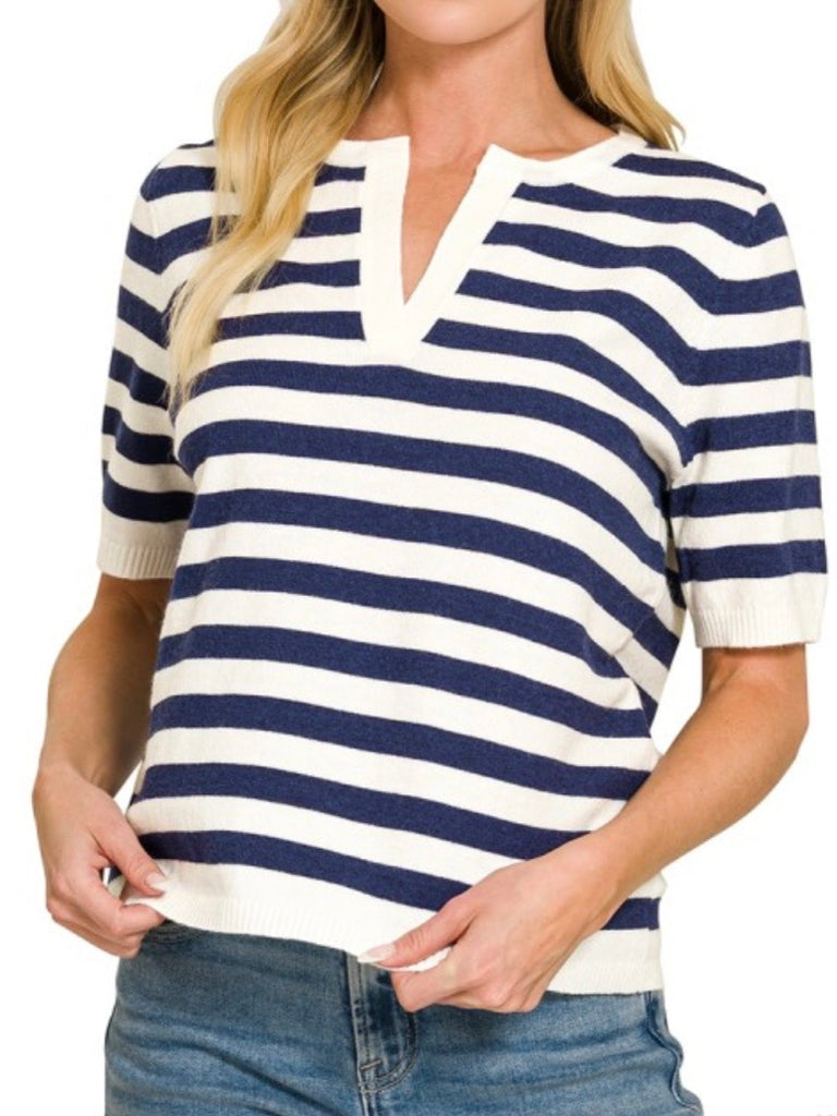 Raya Striped Navy/White Top