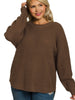 Terri Waffle Knit Sweater - Mocha Brown