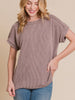 Hallie Ribbed TShirt - Mocha