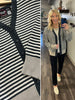 Lacey Colorblock Stripe Cardi - Charcoal