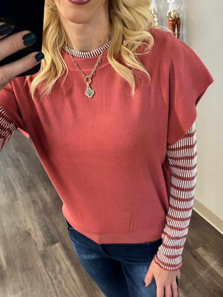 Alicia Sweater Vest - Rust