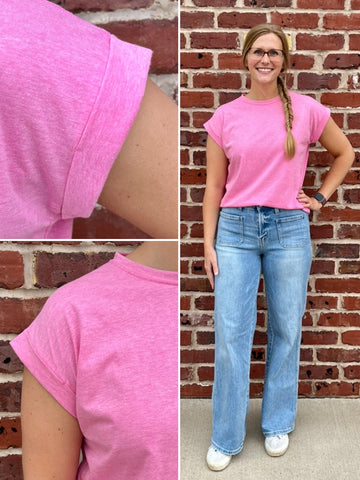Becky Ribbed V-Neck Top
