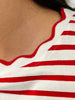 Rosie Striped Tee with Scallop Edge