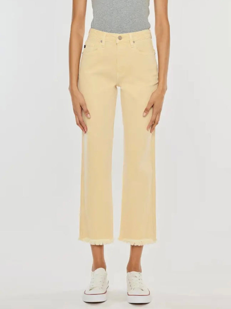 Mango High Rise Cropped Straight Denim