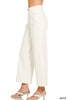 Whitney Wide Leg Pintuck White Denim