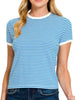 Cora Contrast Striped Tee - Royal
