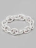 Erin Elastic Chain Link Bracelet - Silver