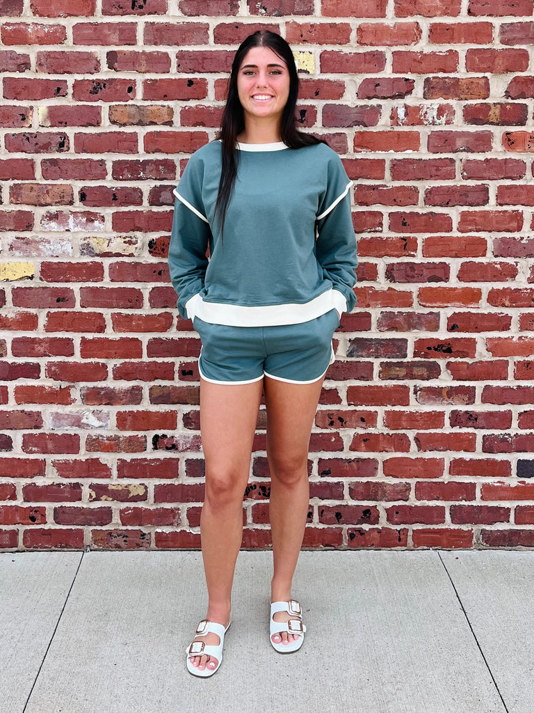 Jorden Crewneck/Shorts Set - Dark Teal
