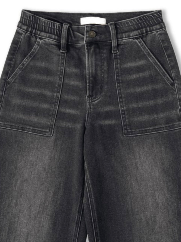 Amber Charcoal Utility Crop Denim