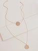 Double Disc Necklace - 14k Rose Gold