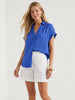Carmen Button-Up Blouse - Royal
