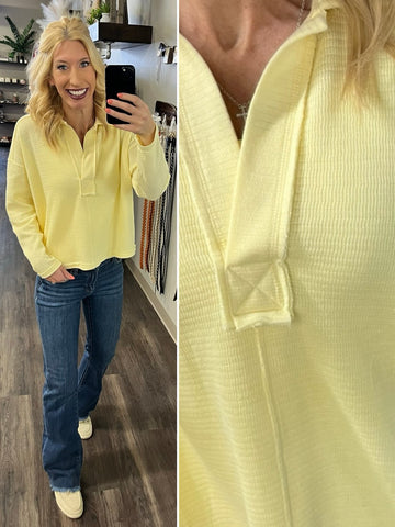 Mandy Blue Contrast Stripe Top