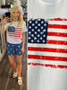 Kendra American Flag Tee -White