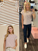 Britt Rust & White Cap Sleeve Tee