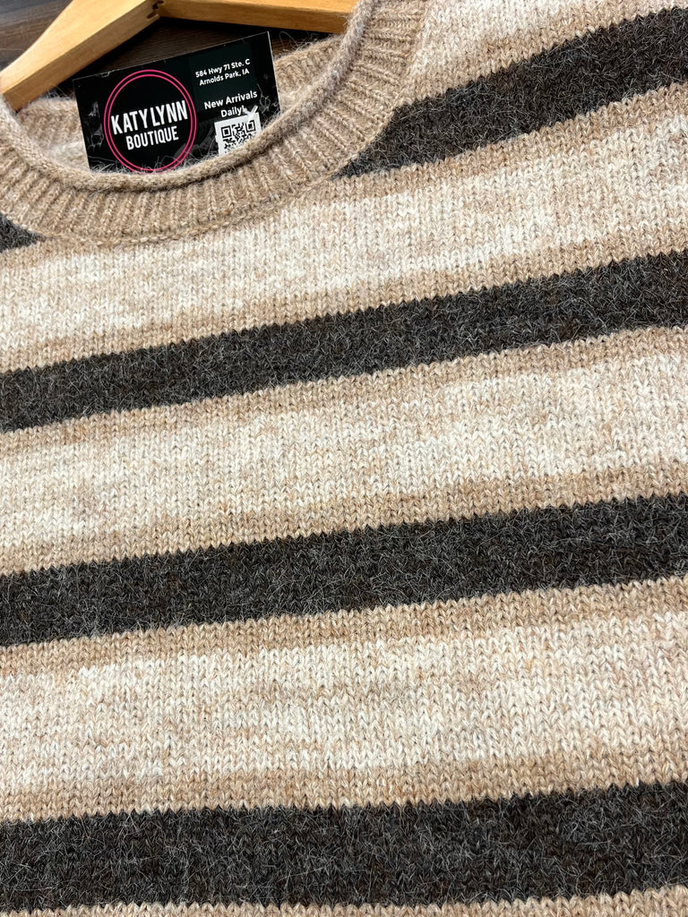 Sutton Striped Short Sleeve Sweater