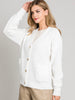 Kendell Large Weave Button Cardi - Ivory