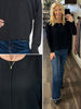 Tillie Center Seam Sweater - Black