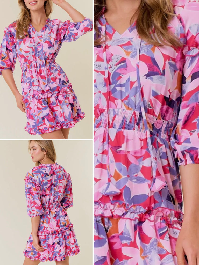Kenna Pink/Purple Floral Dress