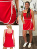 Evie Wrap Dress with Shorts - Red