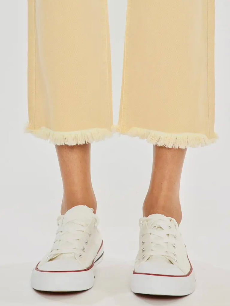 Mango High Rise Cropped Straight Denim