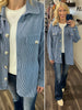 Erika Ribbed Shacket - Denim Blue