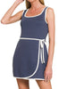 Evie Wrap Dress with Shorts - Navy Heather