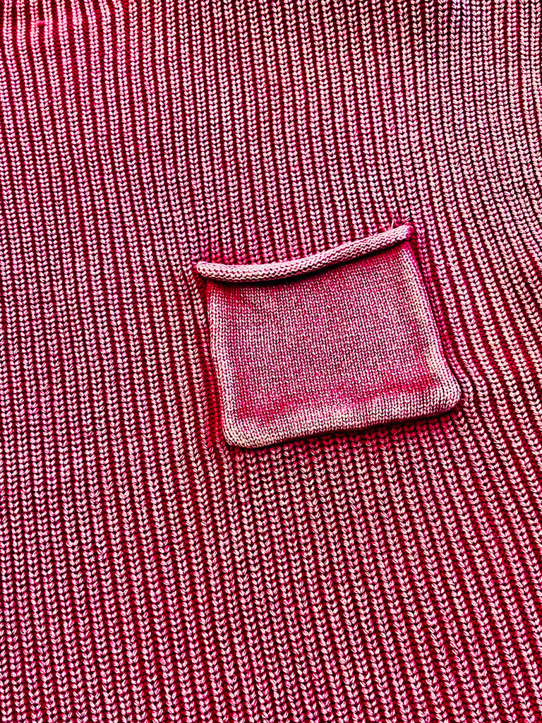 Hanna Short Sleeve Pocket Sweater - Merlot