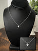 Thea Pave Clover Necklace - Silver