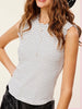Sydnie Ruffle Tank - Ivory/Black