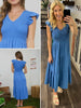 Grace Flutter Sleeve Dress - Blue