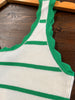 Ayla Scalloped Striped Tank - Green/White