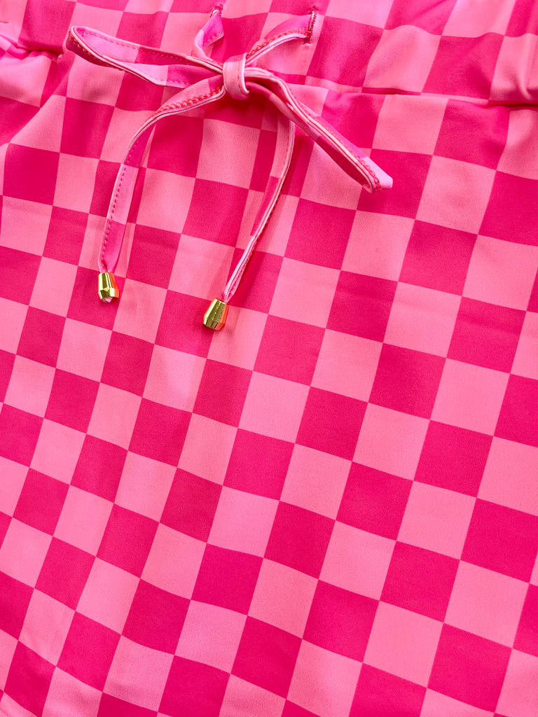 Kayla Pink Checkered Skort