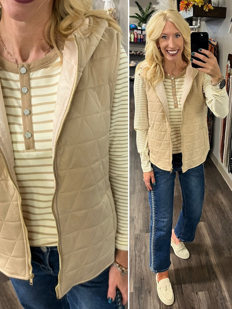 Suri Quilted Vest - Cream
