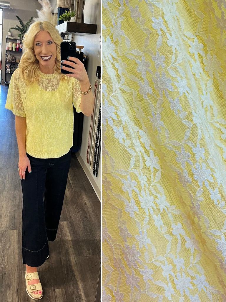 Dana Yellow Lace Top