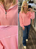 Stormie Mineral Wash 1/4 Zip - Pink
