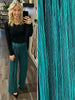 Jenni Pleated Wide-Leg Pant - Evergreen