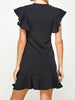 Jayci Flutter Sleeve Dress - Black