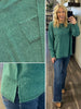 Rachel Brushed Rib Pocket Long Sleeve - Evergreen
